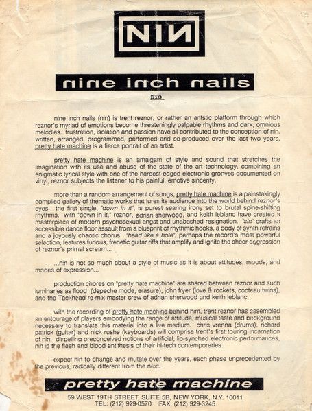 USED - Nine Inch Nails - Pretty Hate Machine