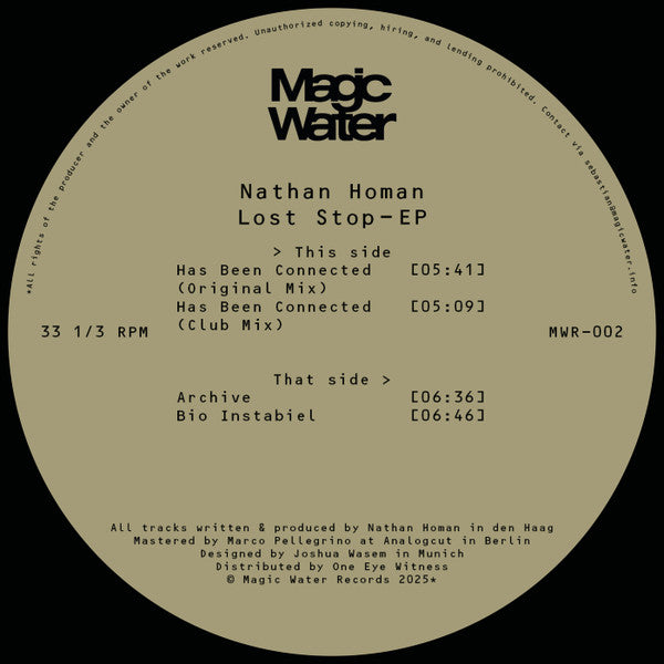 Nathan Homan - Lost Stop EP (12")