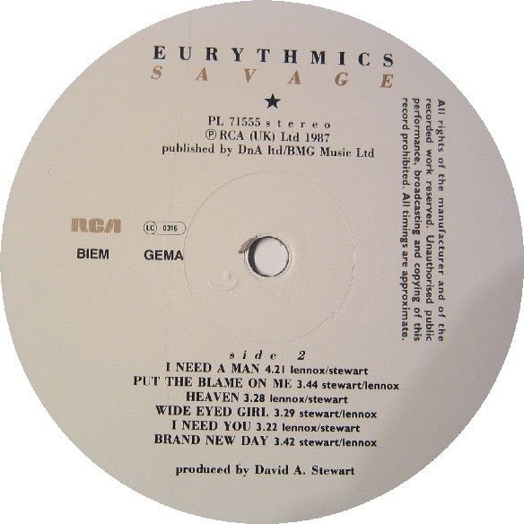 USED - Eurythmics - Savage