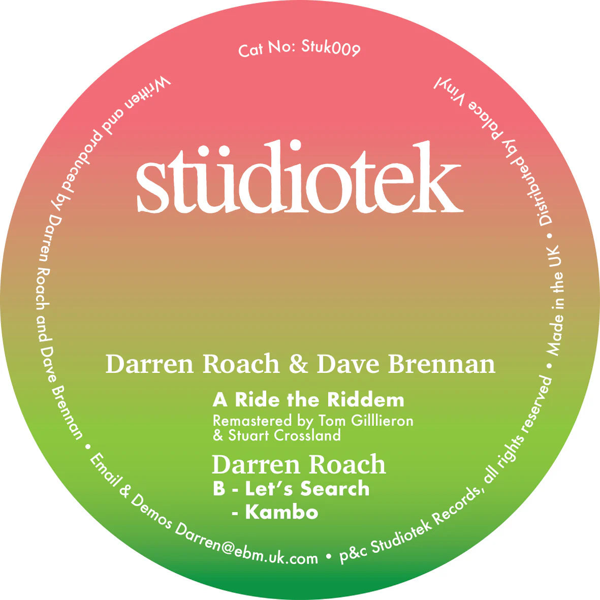 Darren Roach ft. Dave Brennan - Ride The Riddem (12")