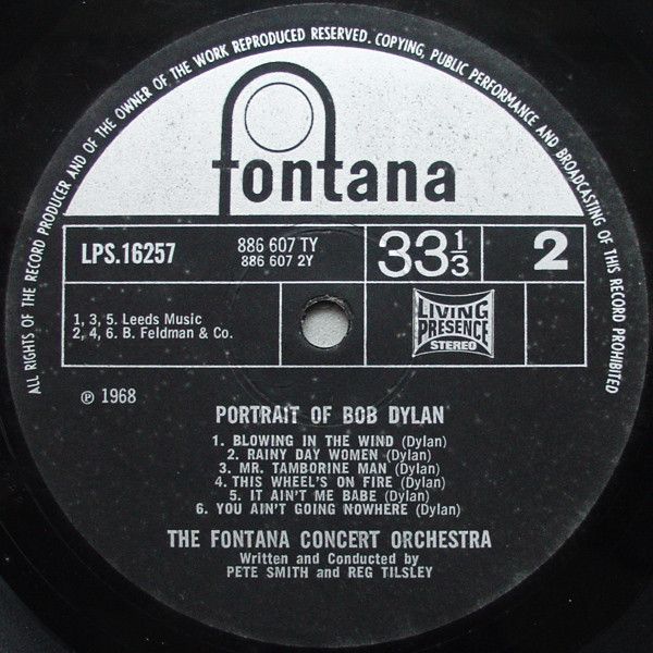 USED - The Fontana Concert Orchestra - Portrait Of Bob Dylan