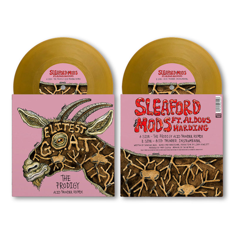 Sleaford Mods Vs The Prodigy Ft. Aldous Harding - Elitest g.o.a.t. (Gold Vinyl 7")