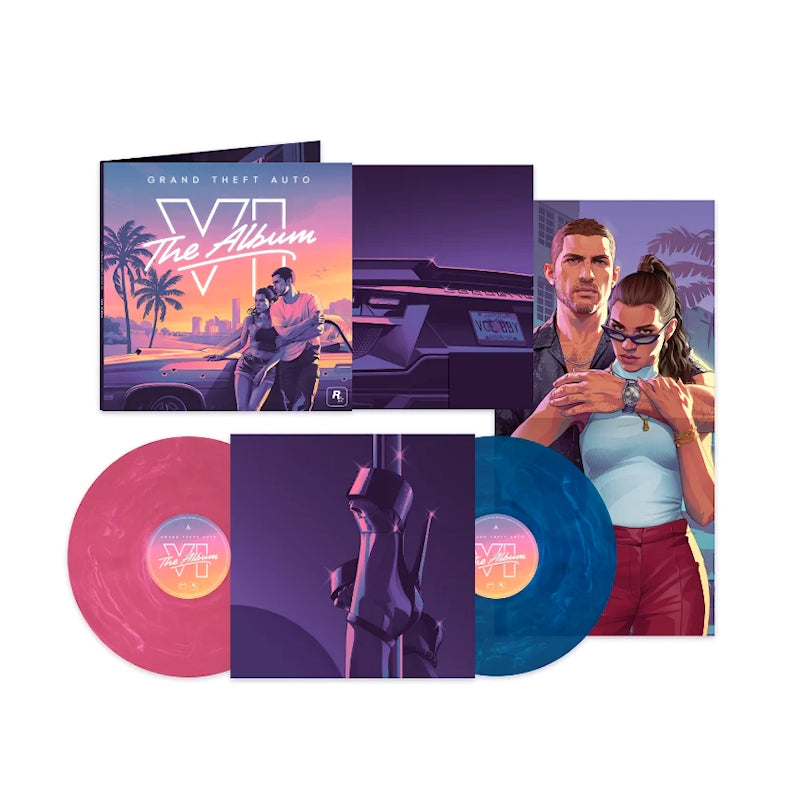 Various Artists - Grand Theft Auto VI: The Album (Indie Pink & White / Blue & White Vinyl LP)