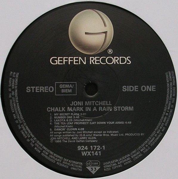 USED - Joni Mitchell - Chalk Mark In A Rain Storm