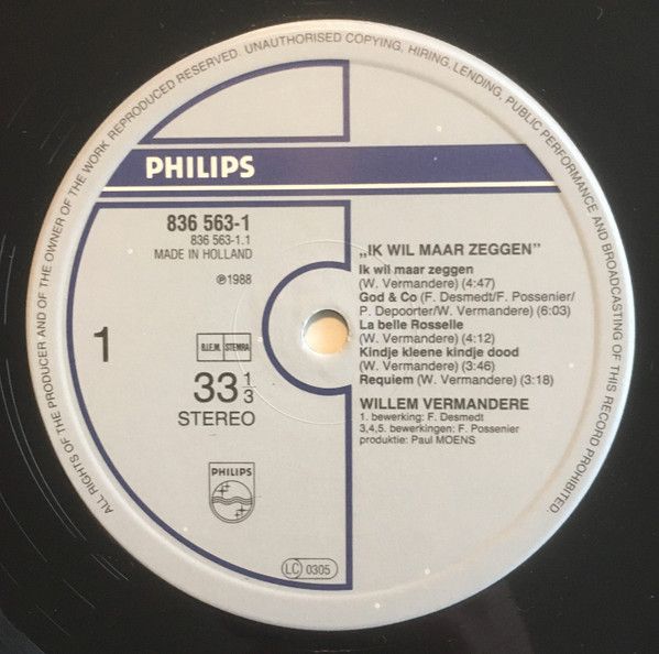 USED - Willem Vermandere - Ik Wil Maar Zeggen