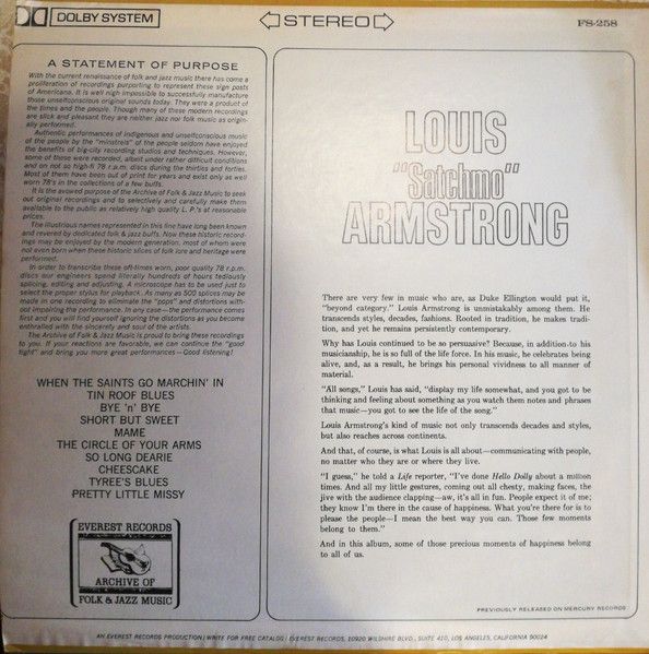 USED - Louis Armstrong - Louis "Satchmo" Armstrong