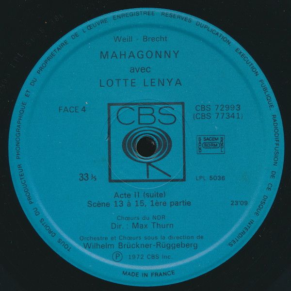 USED - Kurt Weill - Mahagonny