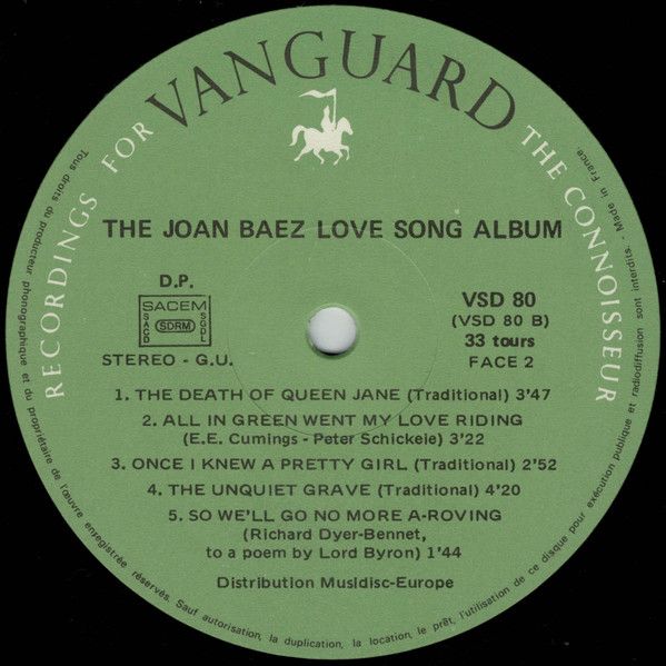 USED - Joan Baez - The Joan Baez Lovesong Album