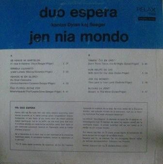 USED - Duo Espera - Jen Nia Mondo (Kantas Dylan Kaj Seeger)