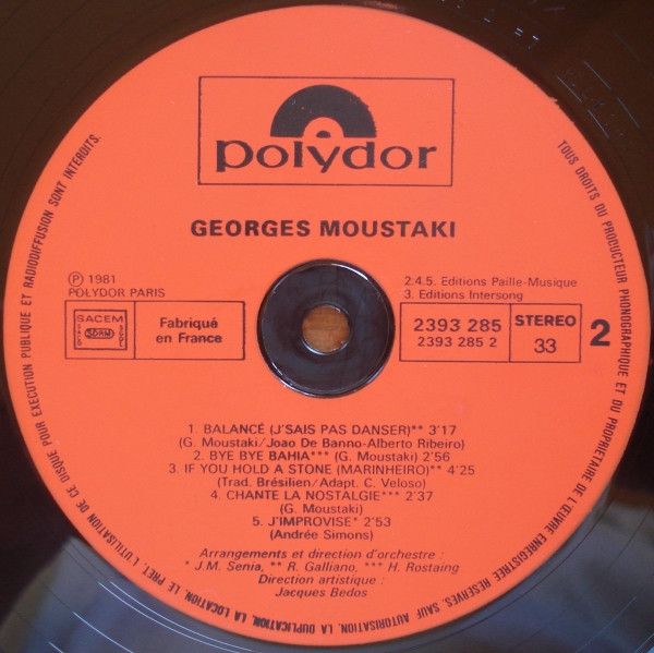 USED - Georges Moustaki - Moustaki