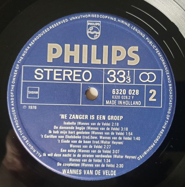 USED - Wannes Van de Velde - 'ne Zanger Is Een Groep