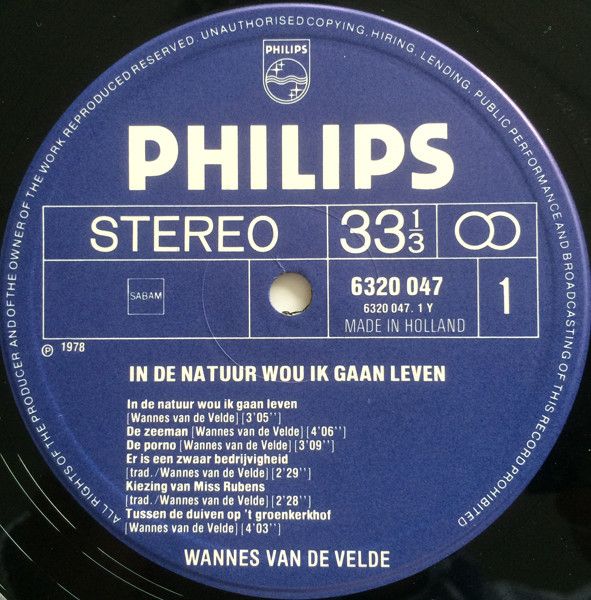 USED - Wannes Van De Velde - In De Natuur Wou Ik Gaan Leven