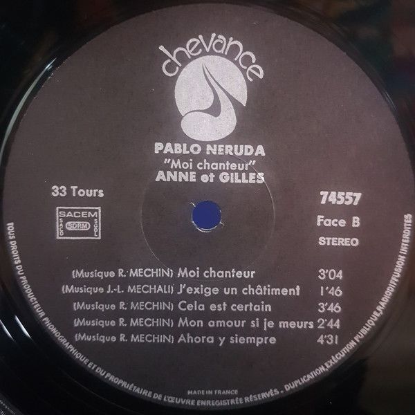 USED - Pablo Neruda - Moi Chanteur