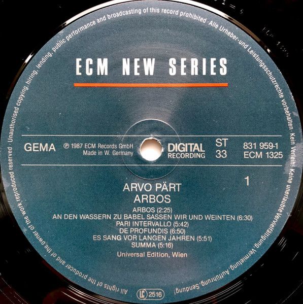 USED - Arvo Pärt - Arbos