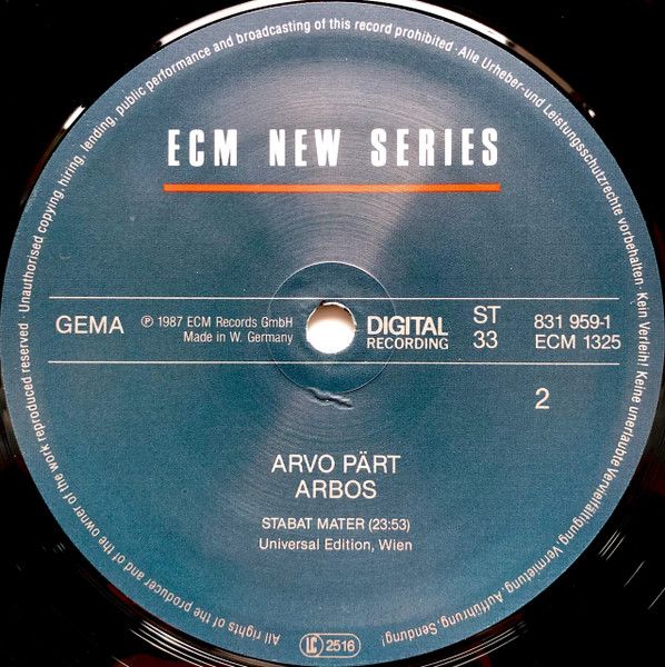 USED - Arvo Pärt - Arbos