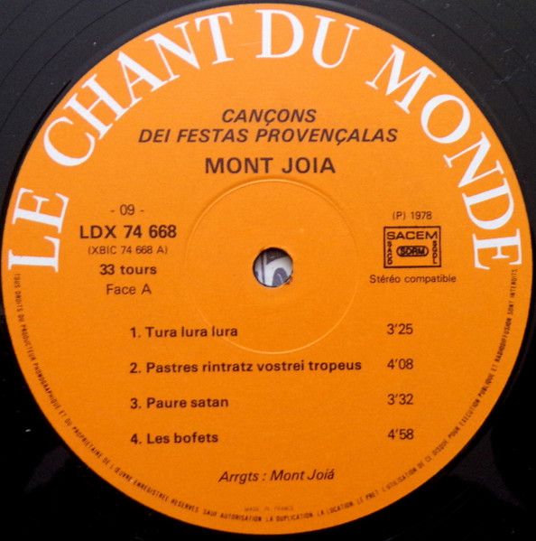 USED - Mont-Jòia - Cançons Dei Festas Provençalas