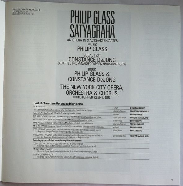 USED - Philip Glass - Satyagraha