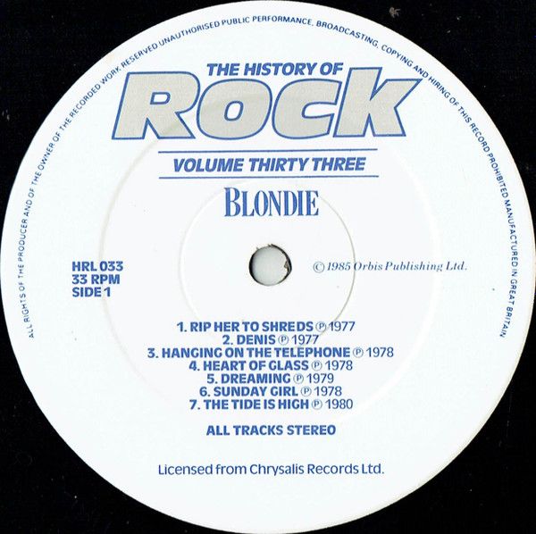 USED - Blondie - The History Of Rock (Volume Thirty Three)