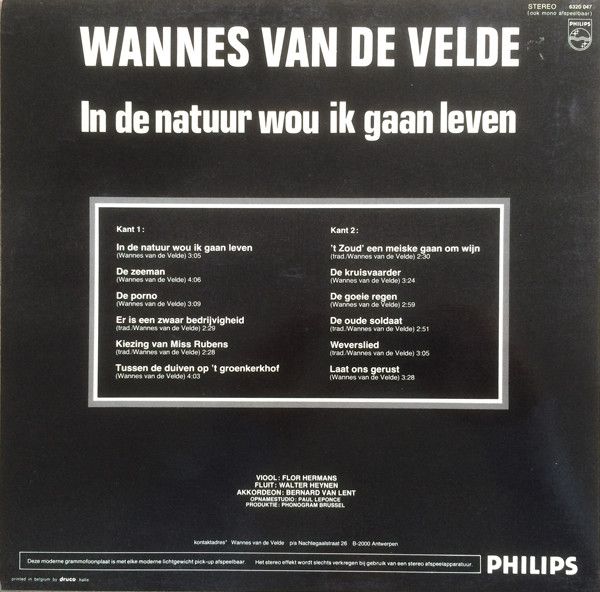 USED - Wannes Van De Velde - In De Natuur Wou Ik Gaan Leven
