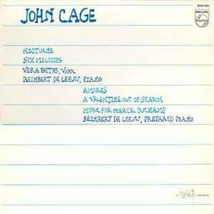 USED - John Cage - Nocturne - Six Melodies - Amores - A Valentine Out Of Season - Music For Marcel Duchamp