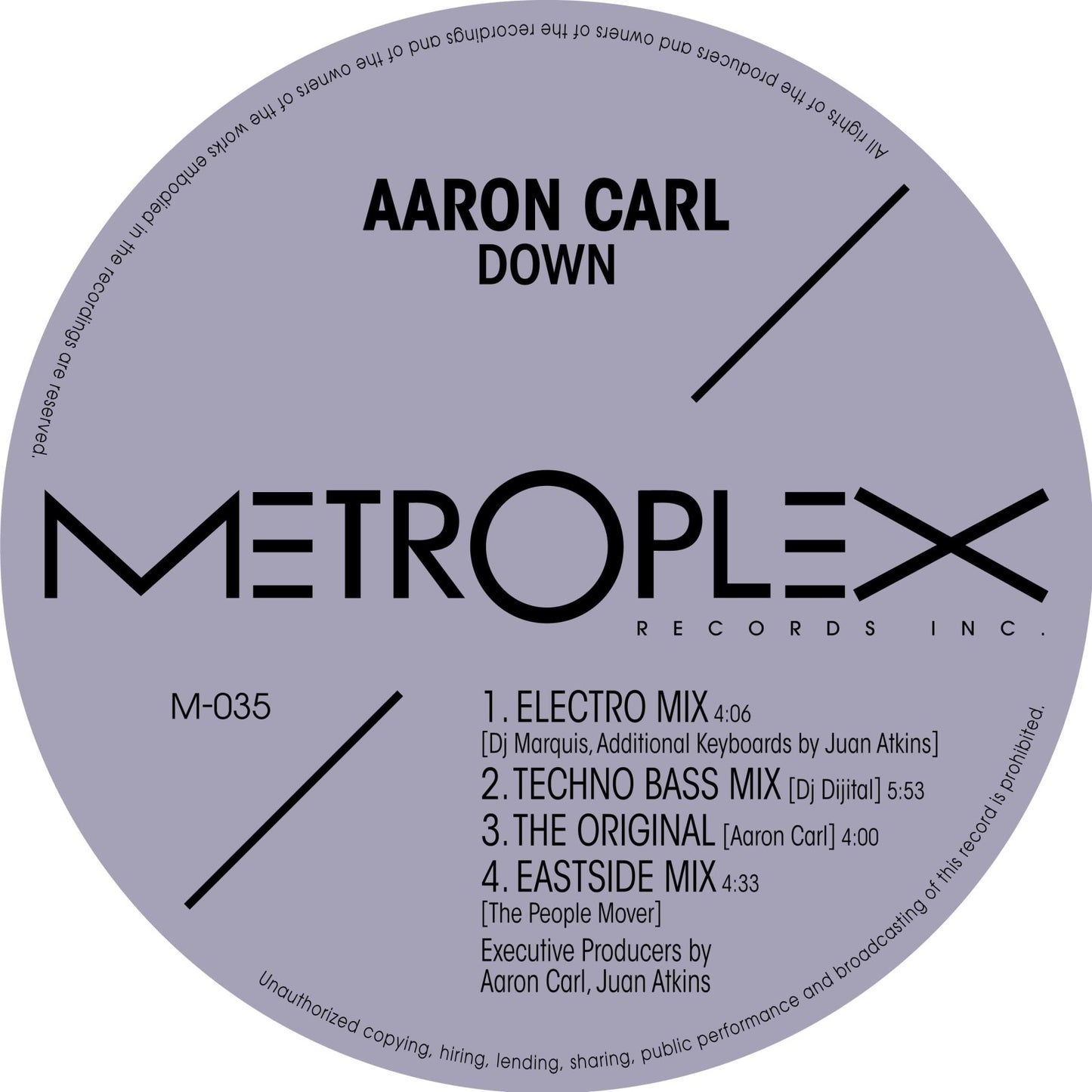 Aaron Carl - Down (12")