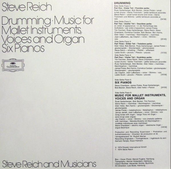 USED - Steve Reich - Drumming / Music For Mallet Instruments, Voices And Organ / Six Pianos