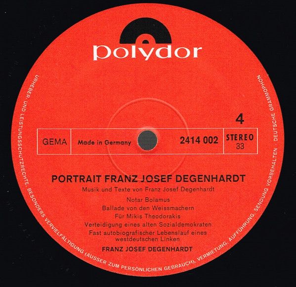 USED - Franz Josef Degenhardt - Porträt