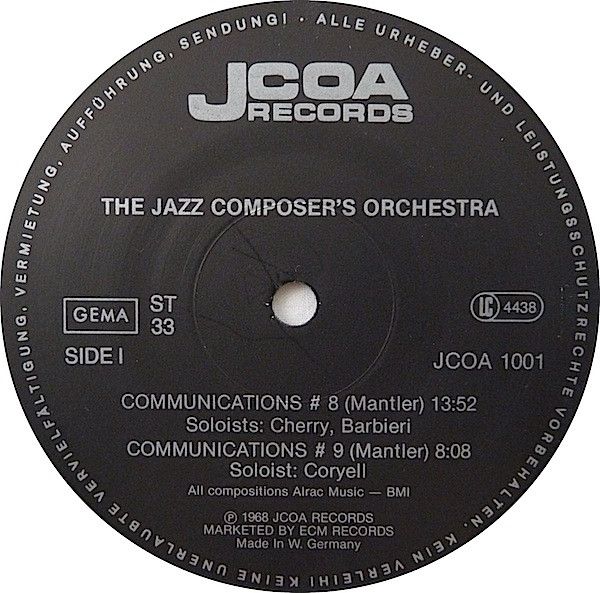 USED - The Jazz Composer's Orchestra - The Jazz Composer's Orchestra