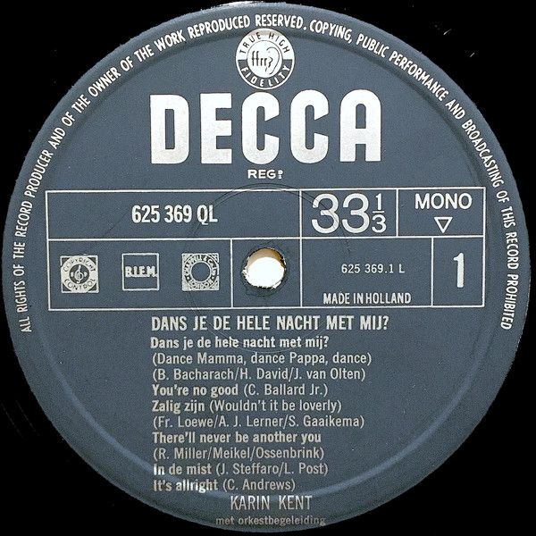 USED - Karin Kent - Dans Je De Hele Nacht Met Mij