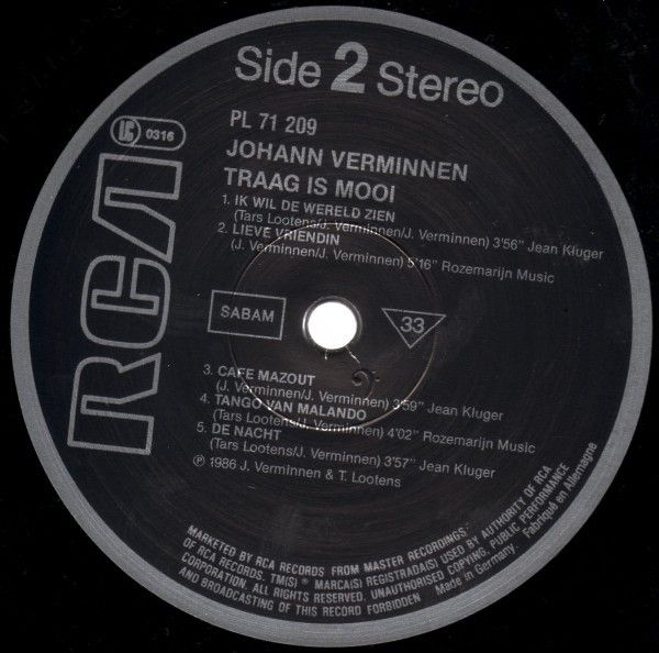 USED - Johan Verminnen - Traag Is Mooi