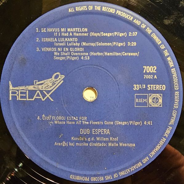USED - Duo Espera - Jen Nia Mondo (Kantas Dylan Kaj Seeger)