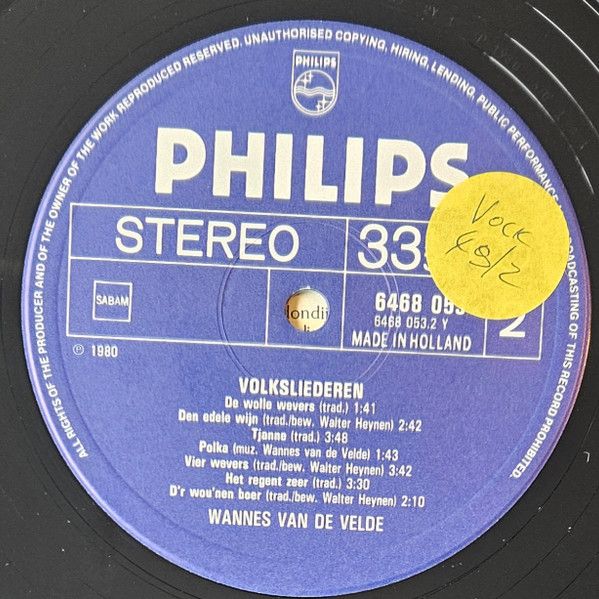 USED - Groep Wannes van de Velde - Volksliederen