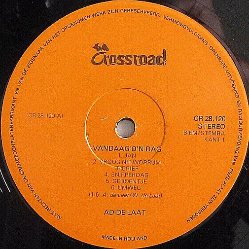 USED - Ad de Laat - Vandaag D'n Dag