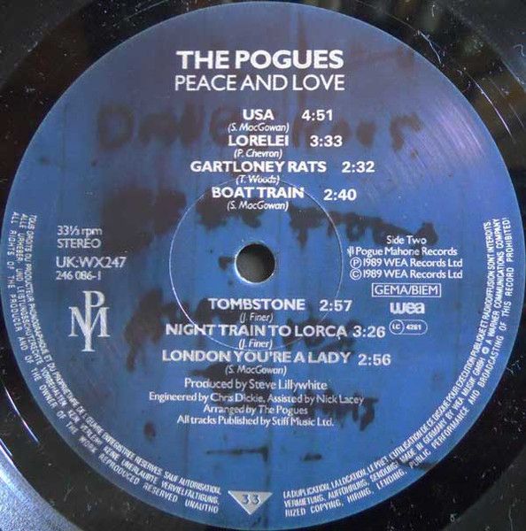 USED - The Pogues - Peace And Love
