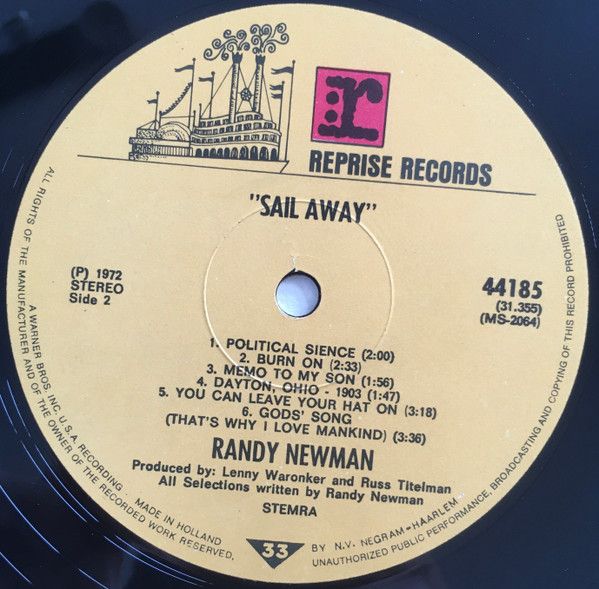 USED - Randy Newman - Sail Away