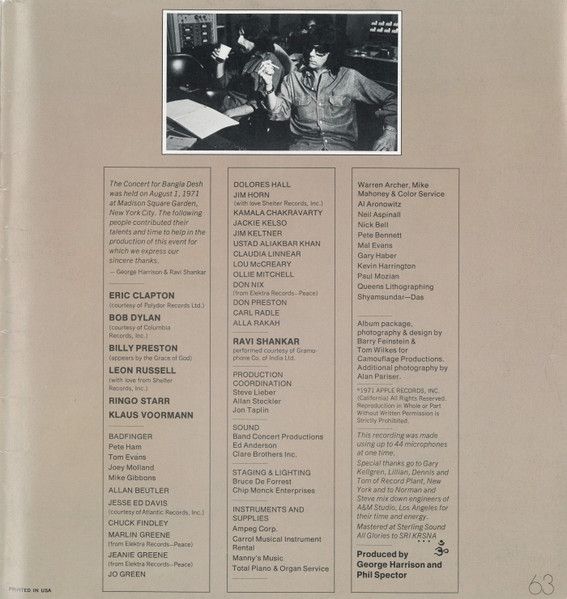 USED - Various - The Concert For Bangla Desh