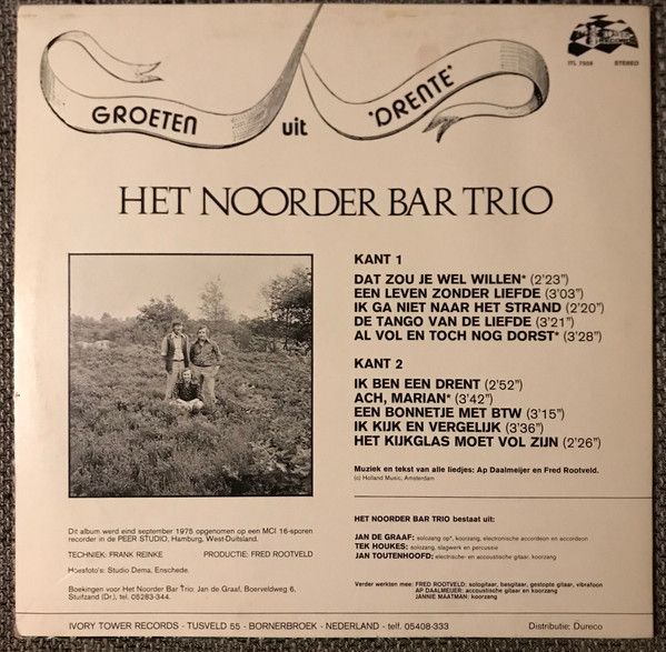 USED - Het Noorder Bar Trio - Groeten Uit Drenthe