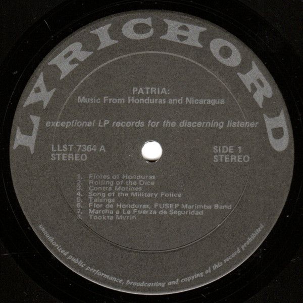 USED - Unknown Artist - Patria: Music From Honduras And Nicaragua