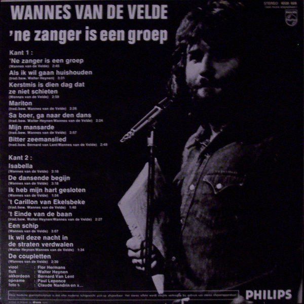 USED - Wannes Van de Velde - 'ne Zanger Is Een Groep