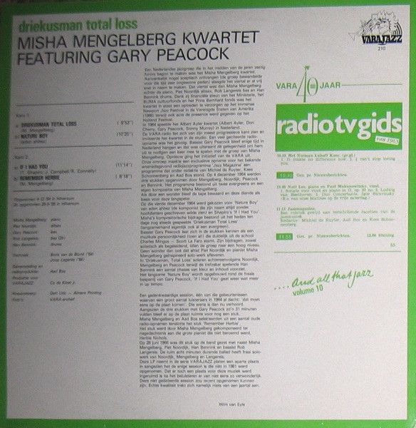USED - Misha Mengelberg Quartet - Driekusman Total Loss